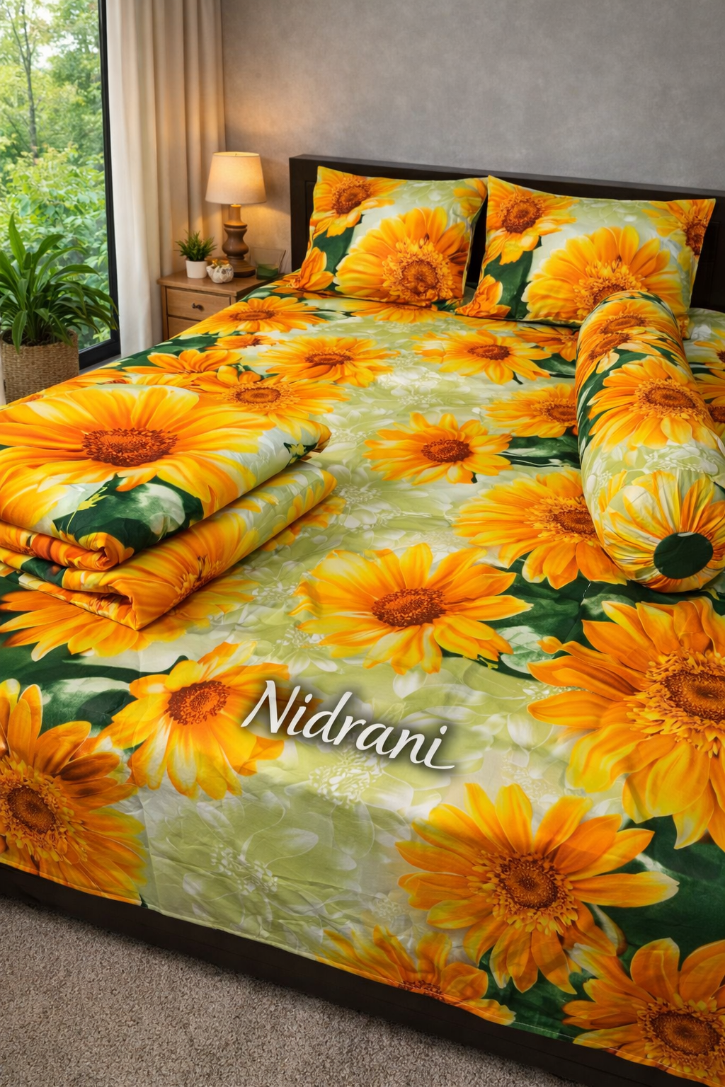 নিদ্রানী সূর্যমুখী উৎসব টুয়িল বেডশিট