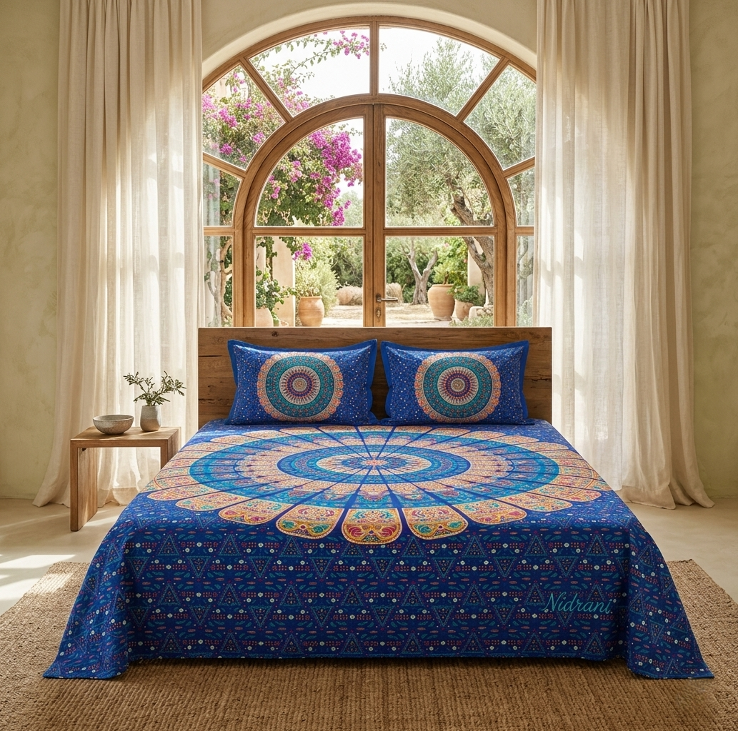 নিদ্রানী হেরিটেজ মানডালা প্যানেল বেডশিট