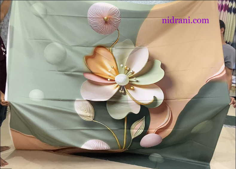 Nidrani Pastel Origami Digital Print Bedsheet (NP-D328)
