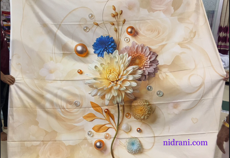 Nidrani Dahlia Crest Premium Digital Print Bedsheet (NP-D329)