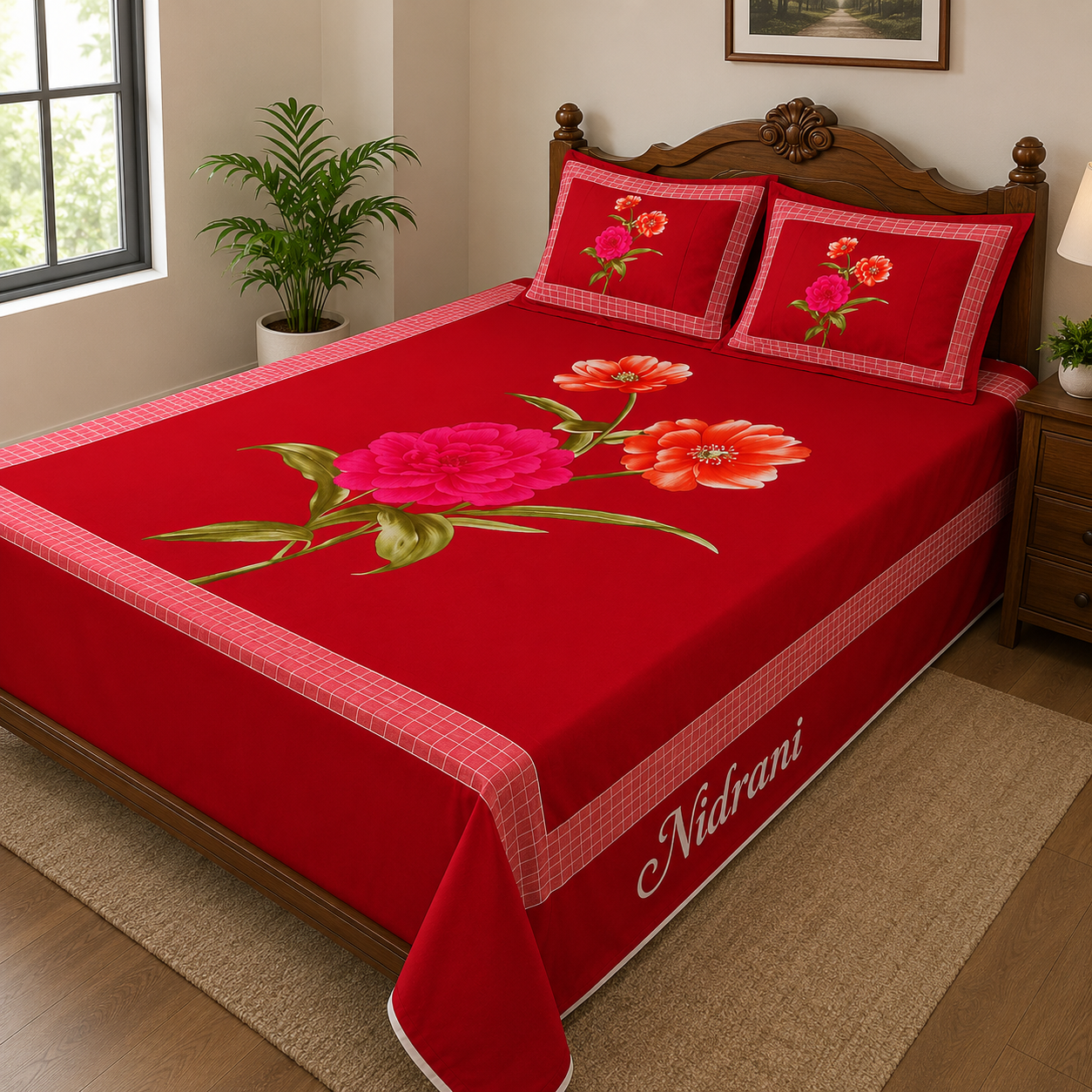 Nidrani Rosavera Premium Panel Bedsheet