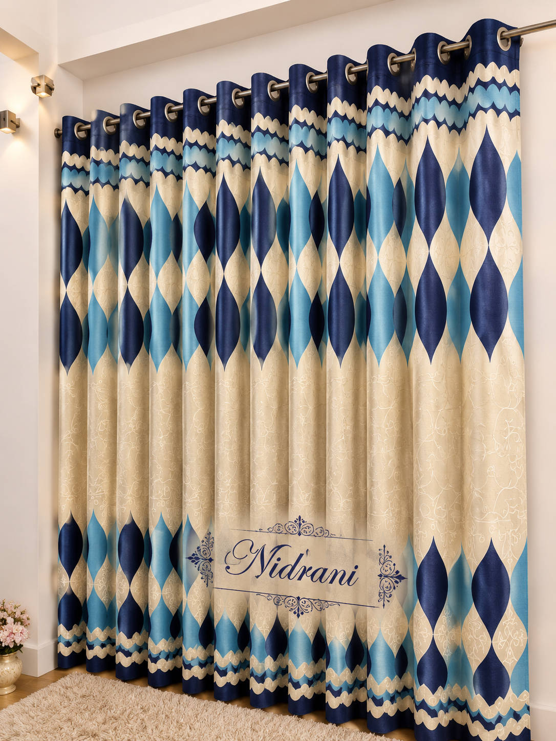 Nidrani Chevron Rhombus Premium Curtain