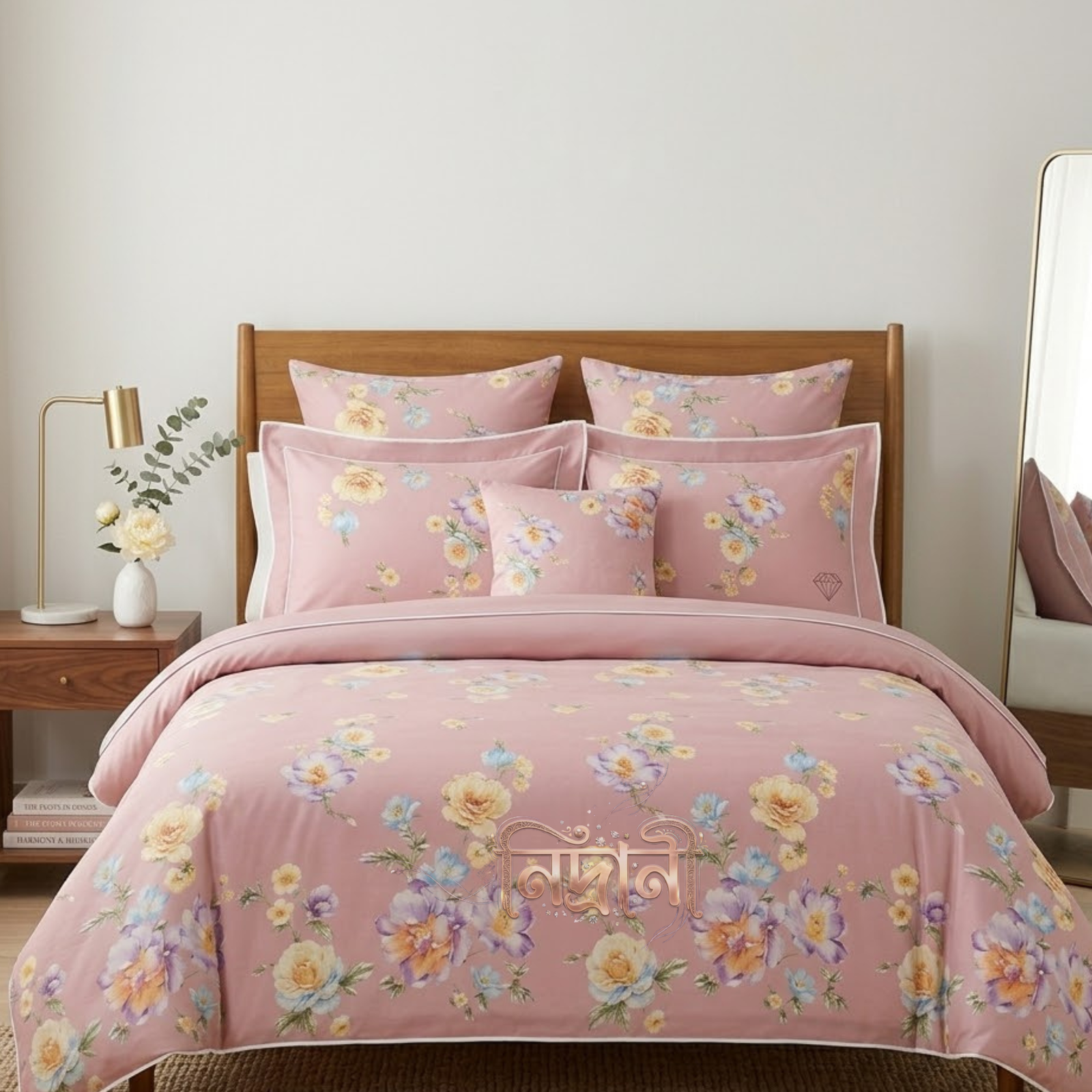 Nidrani Dusty Rose Premium Sateen Bedsheet