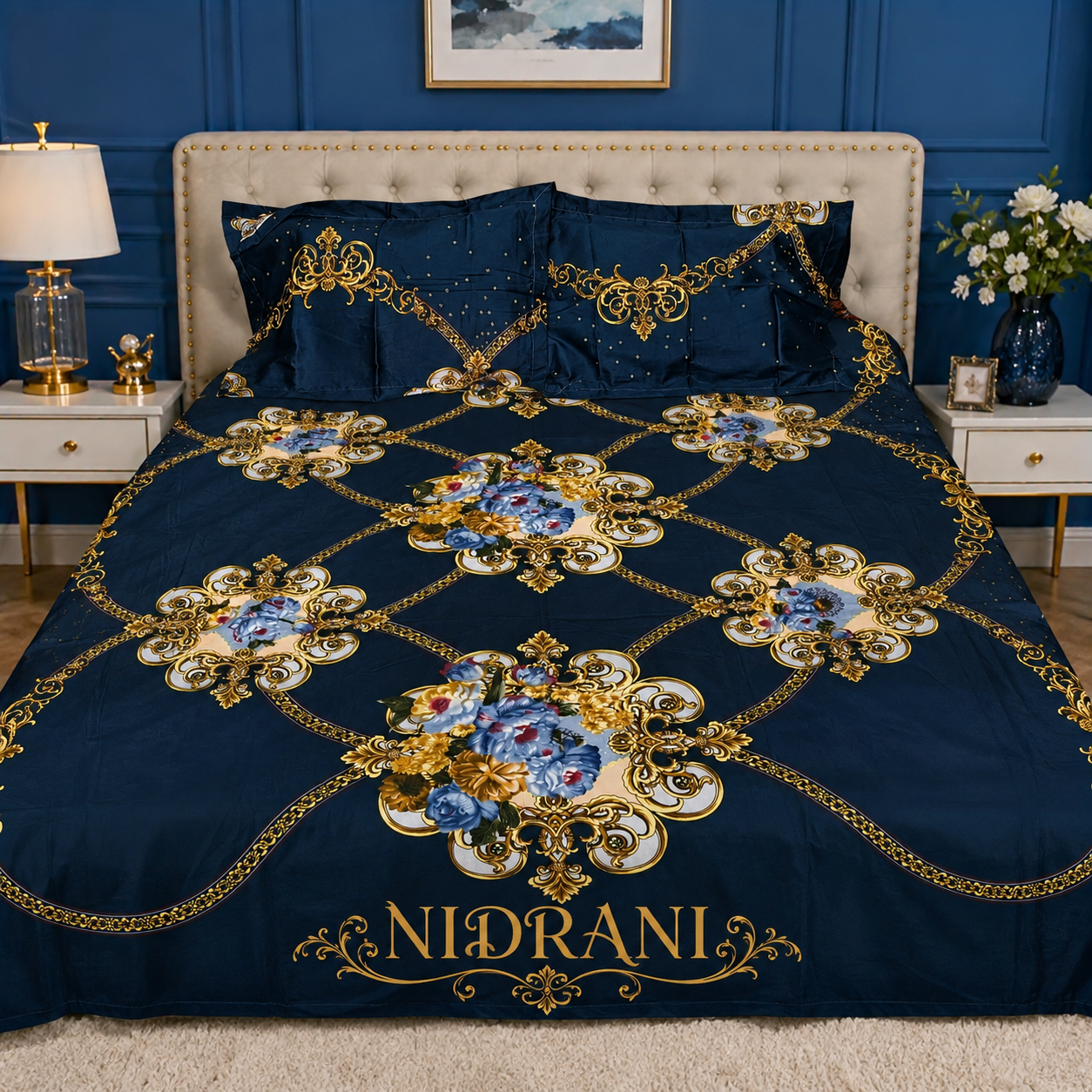 Nidrani Opulent Tide Twill Bedsheet