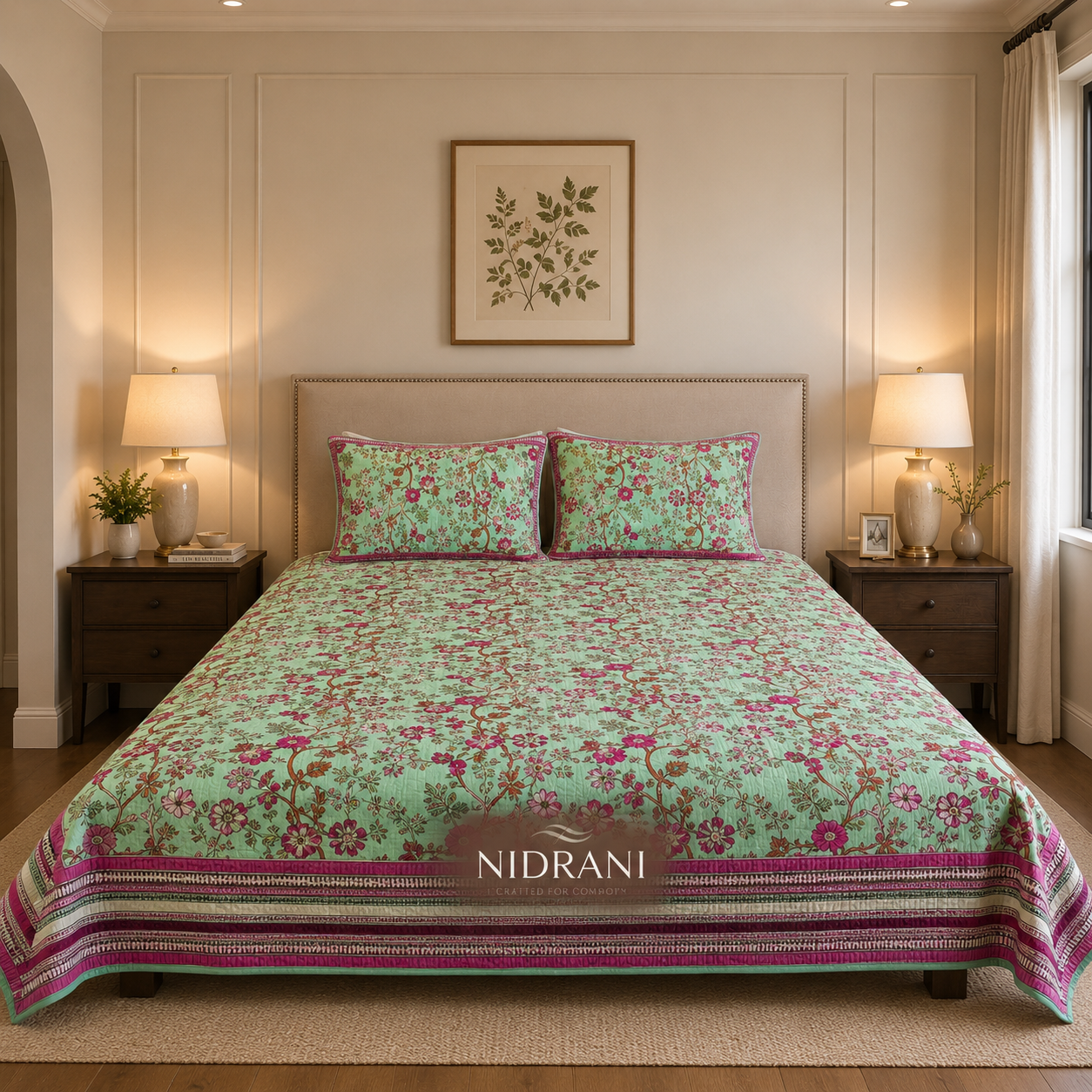 Nidrani Arvella Royal Printed Bedsheet